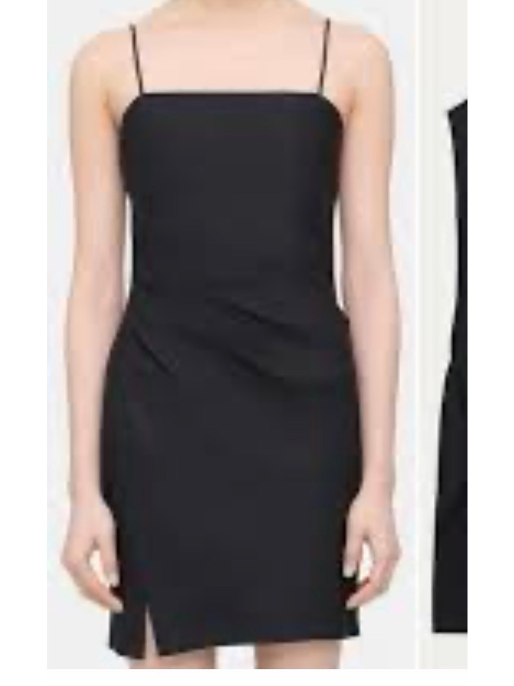 Theory Black Spaghetti-Strap Mini Dress with Slim Silhouette